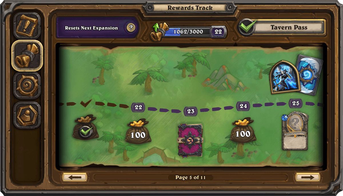 Rewards Track Screen at Level 21