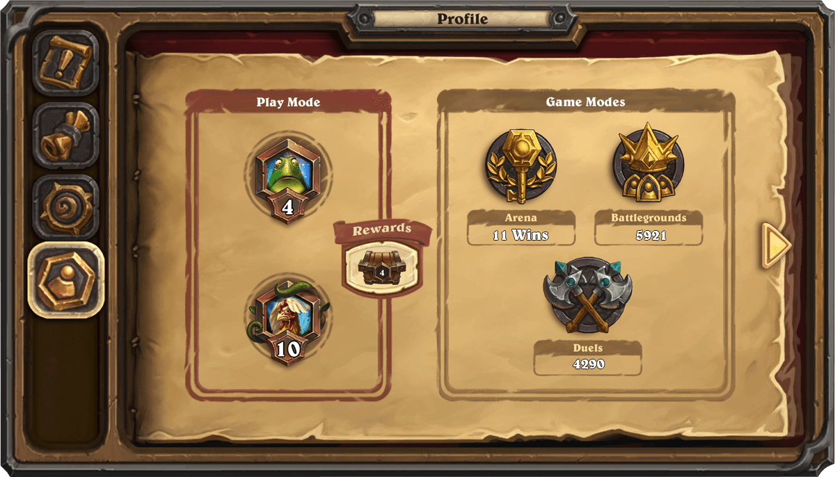 Profile Page 1 Showing Overview of Player's Game Stats