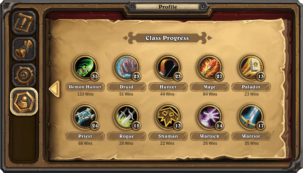 Profile Page 2 Showing Class Progress