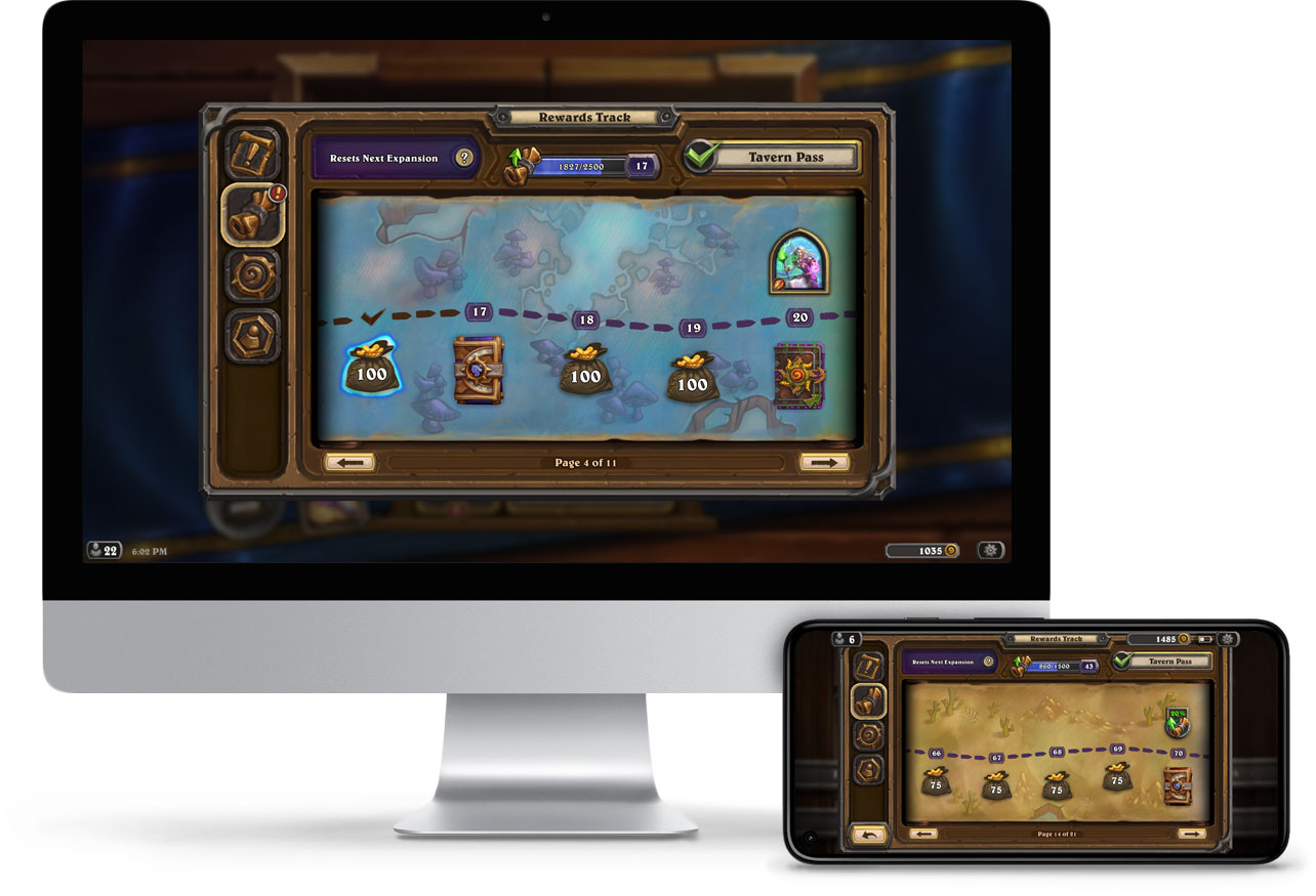 Desktop and Mobile Version of Rewards Track