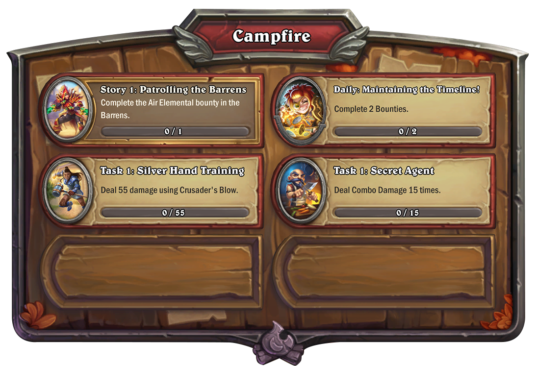 UI of the Campfire (aka Task Board)